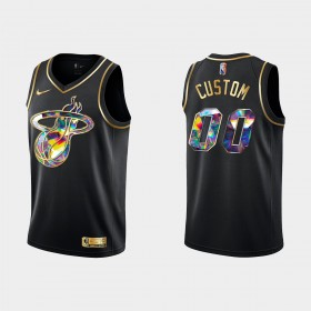 Dres Miami Heat  Prilagođeni Nike 2021-22 Crno Golden Edition 75th Anniversary Diamond Swingman
